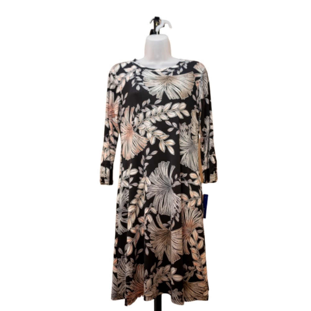 APT.9 Floral Print Long Sleeve Shift Dress S